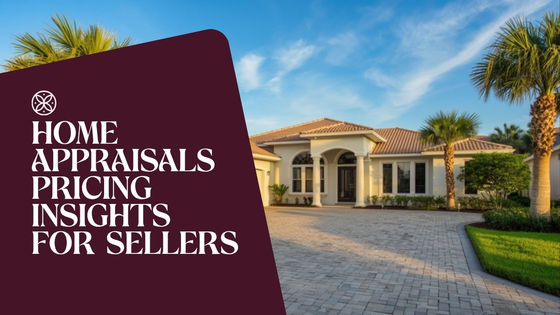 A sunlit single-story coastal Florida home with a tile roof and palm trees in Southwest Florida, representing home value and appraisals for Venice and Englewood sellers.