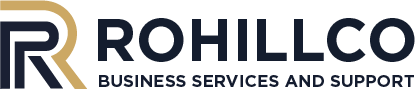 ROHILLCO logo with stylized 'R' symbol and text reading Business Services and Support.