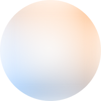 Gradient circle shifting from light blue at bottom left to pale peach at top right.
