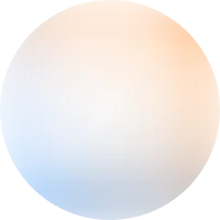Gradient circle shifting from light blue at bottom left to pale peach at top right.