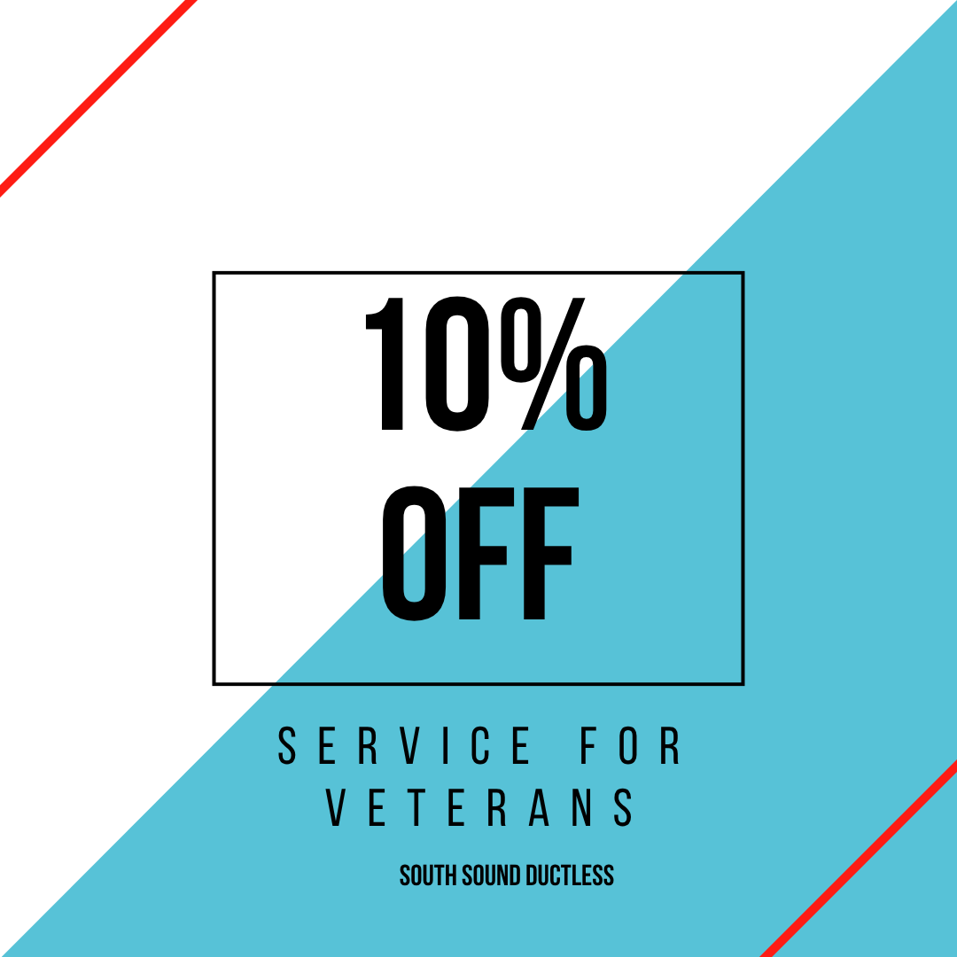 ten percent off ac, heating, and ductless service HVAC promotion for veterans