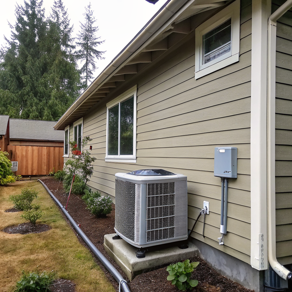 air conditioner outside of a pacific northwest home