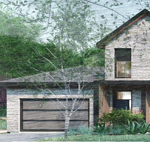 Rendering showing the exterior of a home development.