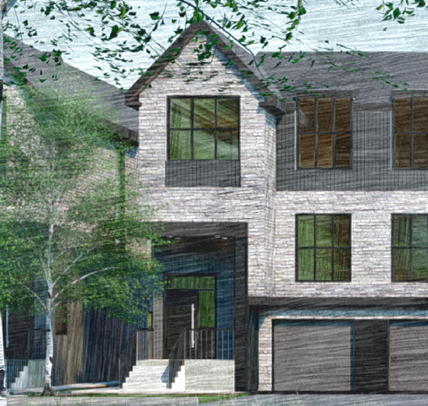 Rendering showing the exterior of a home development.
