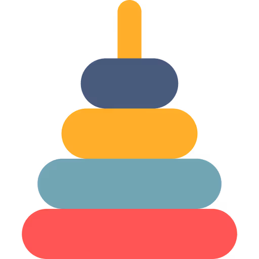 Montessori colorful stacking rings toy illustration at OC Toddler School in Irvine CA