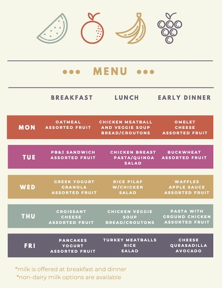 Weekly Food Menu