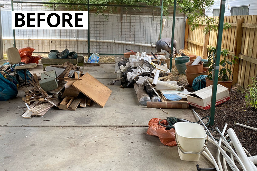 Back Yard Clean Up Before