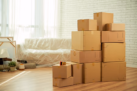 Household packed for moving