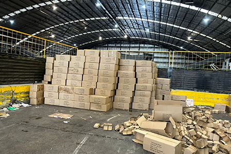 Rubbish at recycling Facility