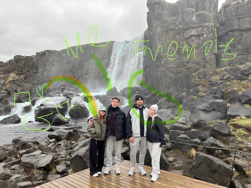 Photo from iceland with my girlfriend and friends