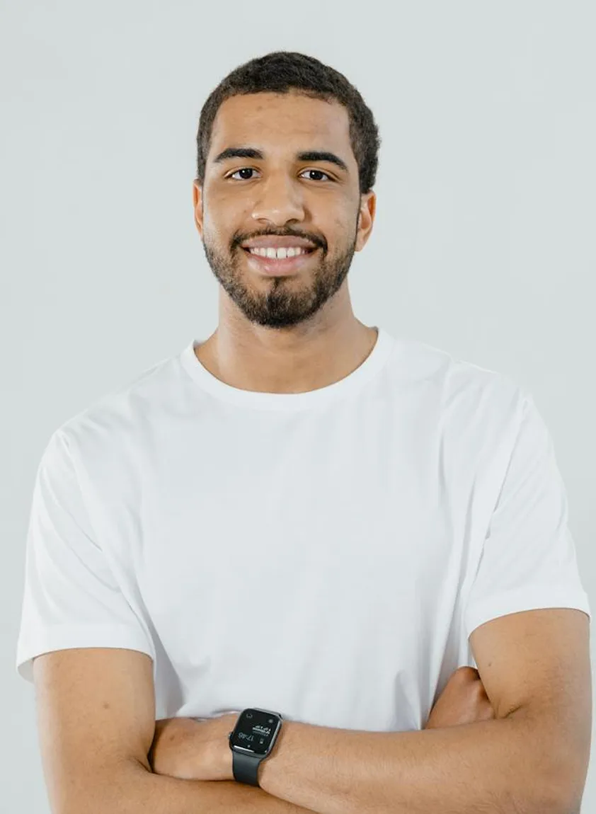 A man with a watch on his wrist.