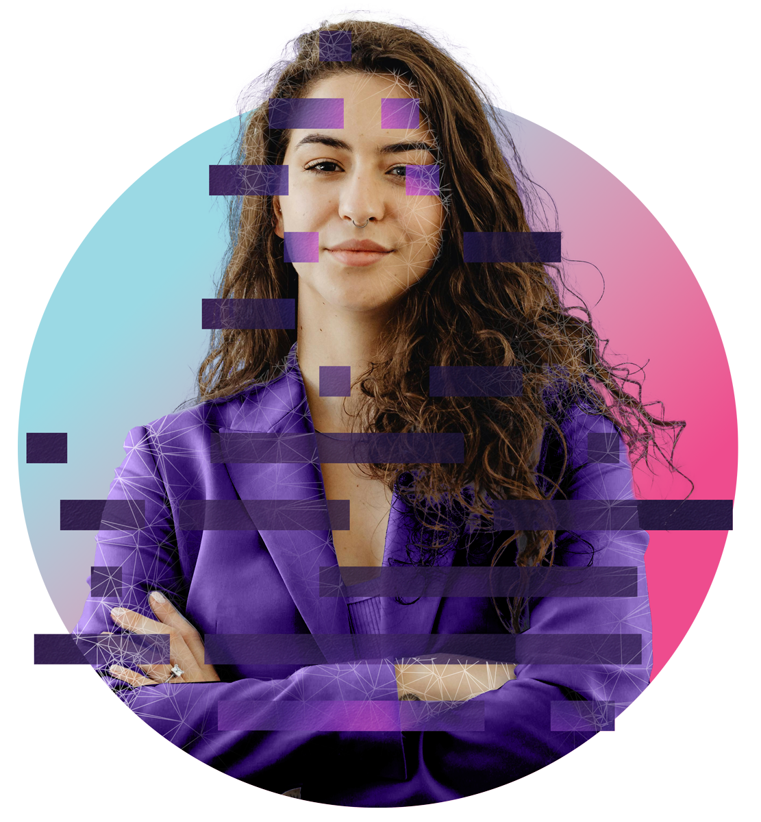 Woman wearing a purple suit as a proxy for a Brand Marketer