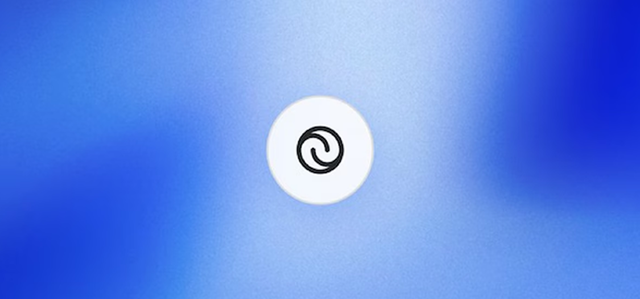 Minimalist OpenAI Operator logo on a blue gradient background, symbolizing AI task automation.