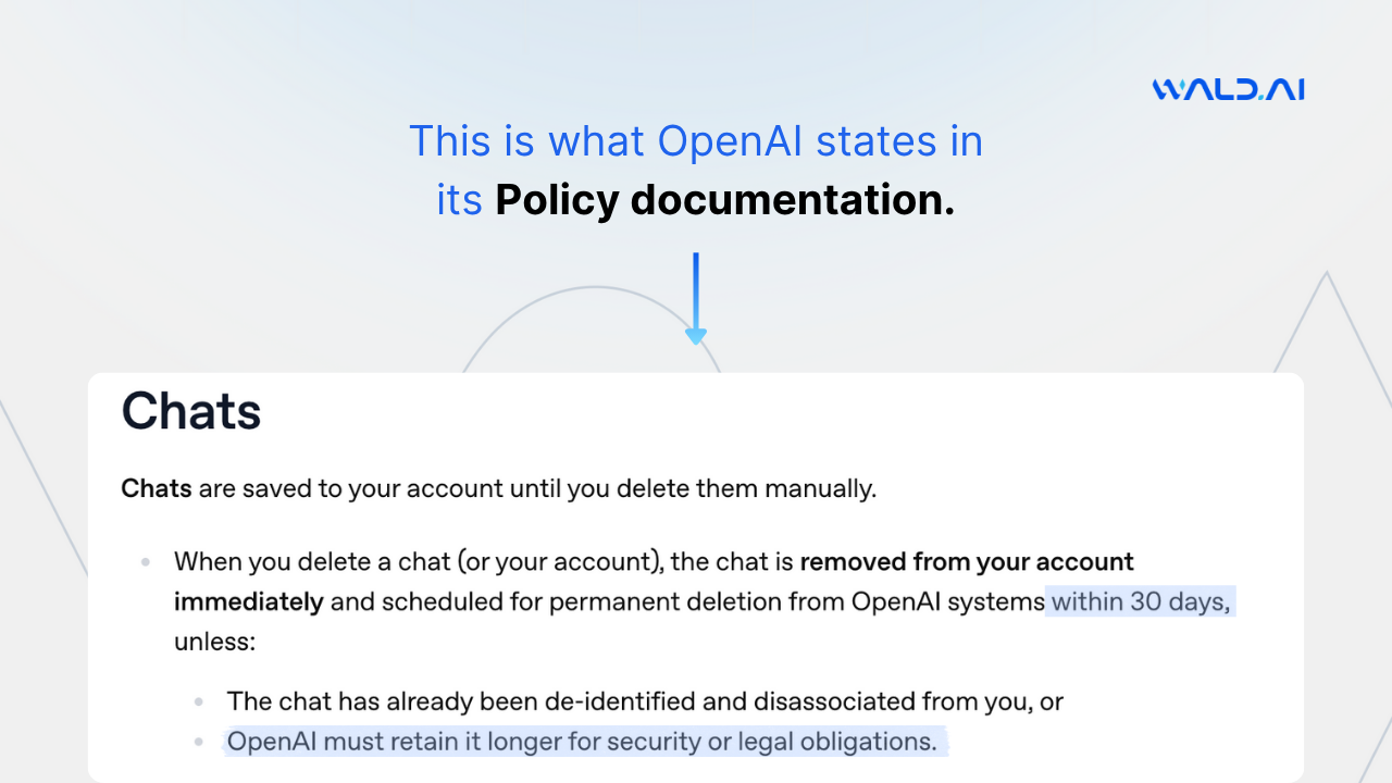 Screenshot of OpenAI privacy policy