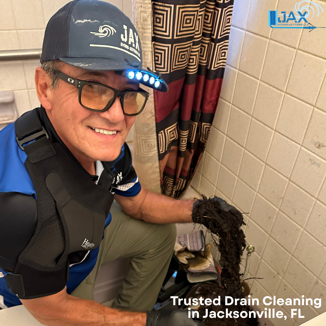 plumber cleaning a drain