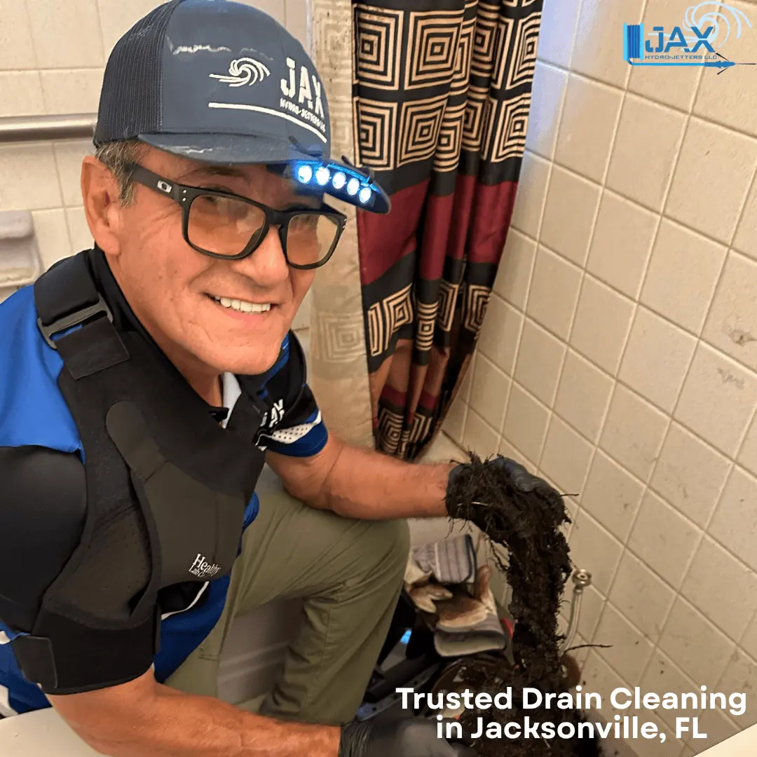 plumber cleaning a drain