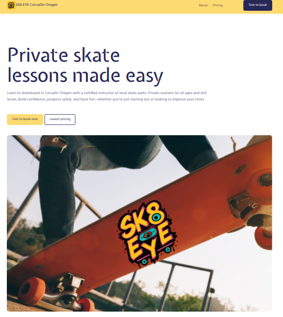 image of website built by SE Design Studio