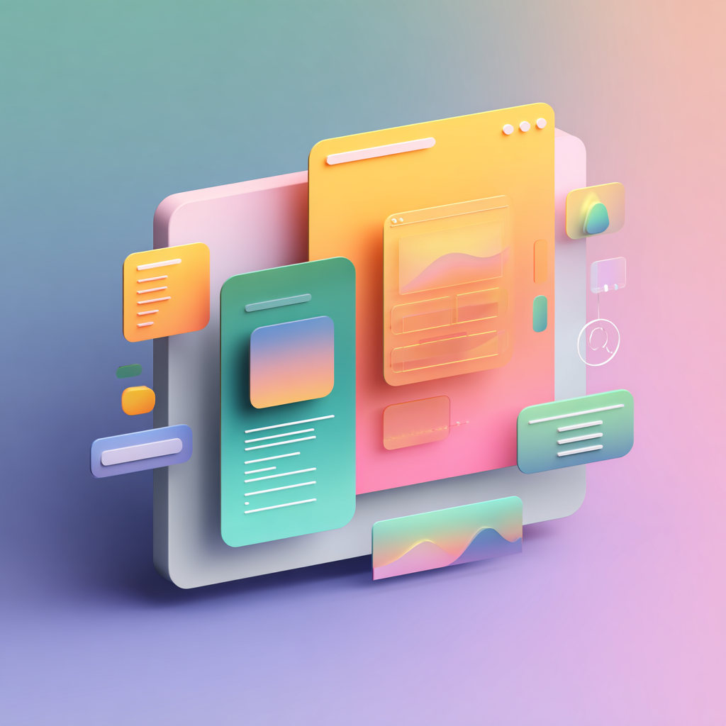 Illustration einer klar strukturierten Startseite – Beispiel für den Aufbau einer Webseite mit Hero-Element, Leistungen und Vertrauenselementen