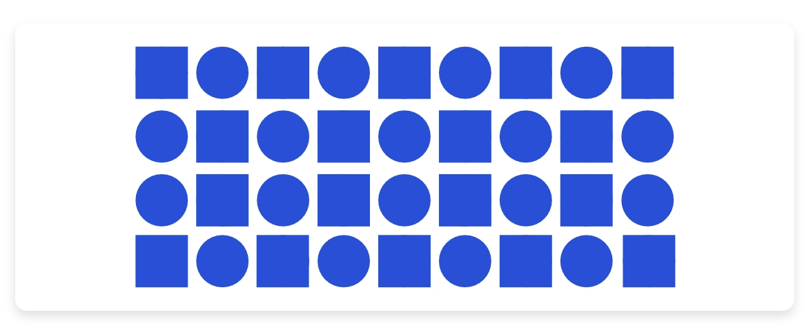 Grafik zur Kontinuität, bei der mehrere Elemente einer geschwungenen Linie folgen und so als zusammengehörig erscheinen