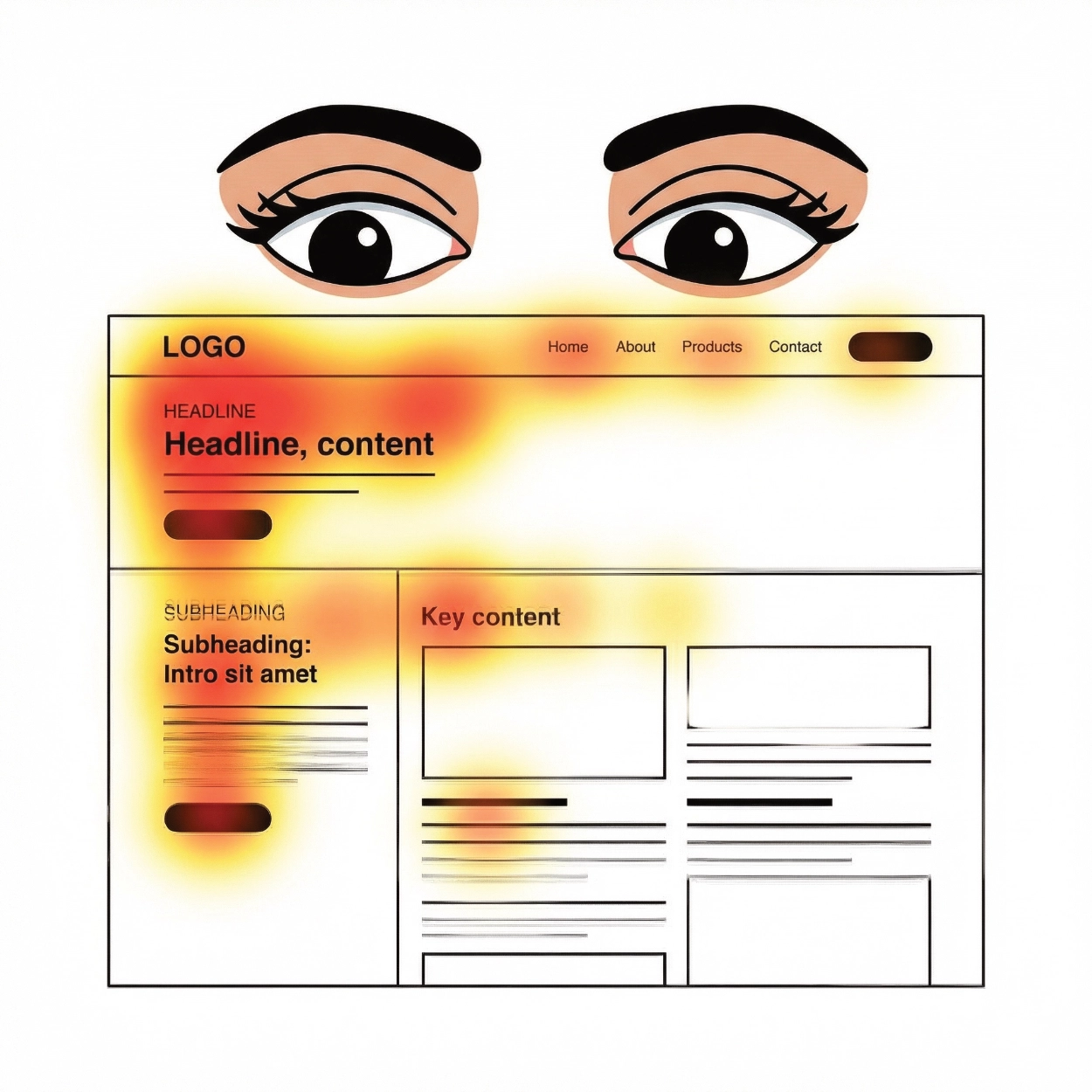Eye-Tracking-Studien zeigen: Nutzer lesen nur 20–28 % einer Webseite. Was das F-Muster, Scrollverhalten und Aufmerksamkeitsverteilung für dein Webdesign bedeuten.