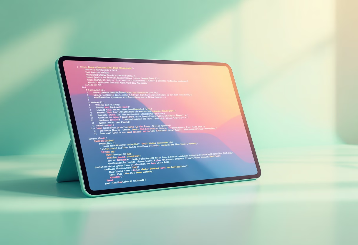 [digital project] image of blockchain development on a tablet