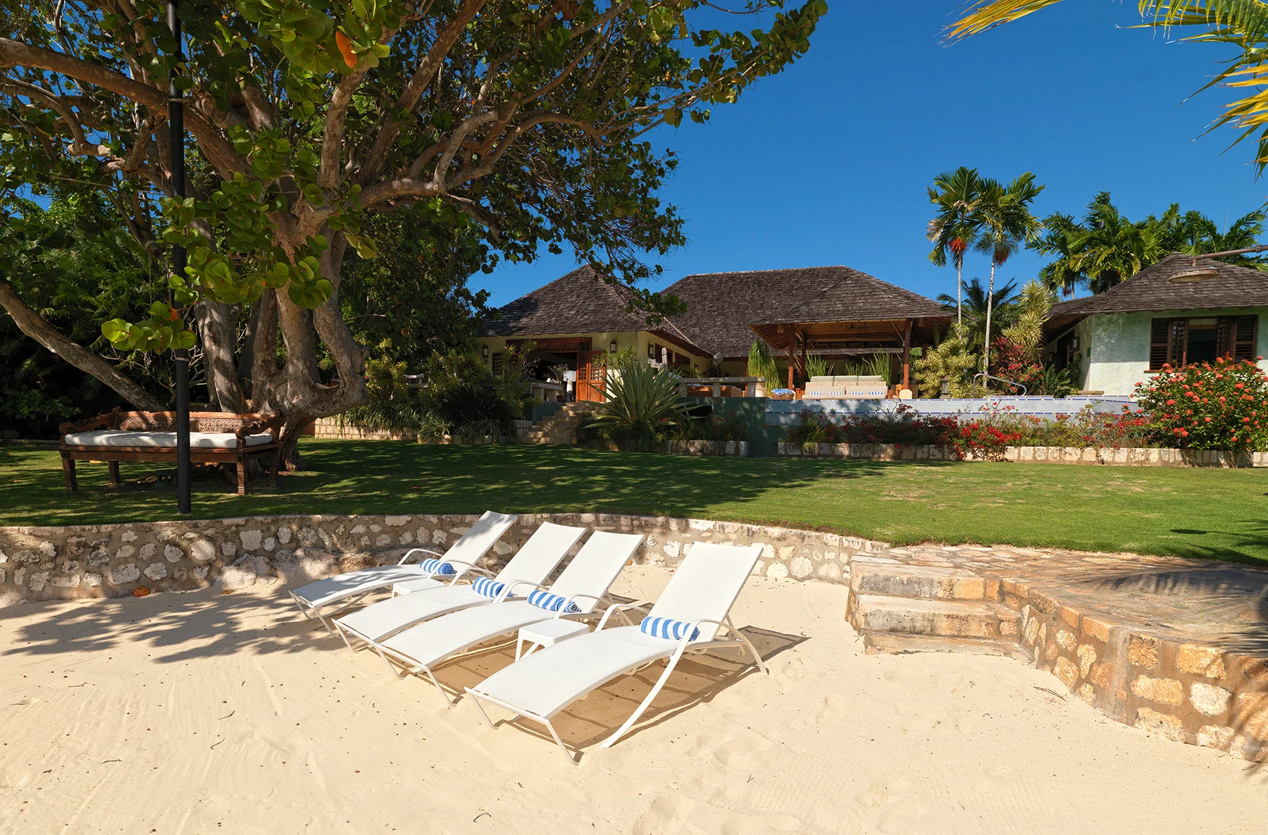 Sun loungers on your private beach