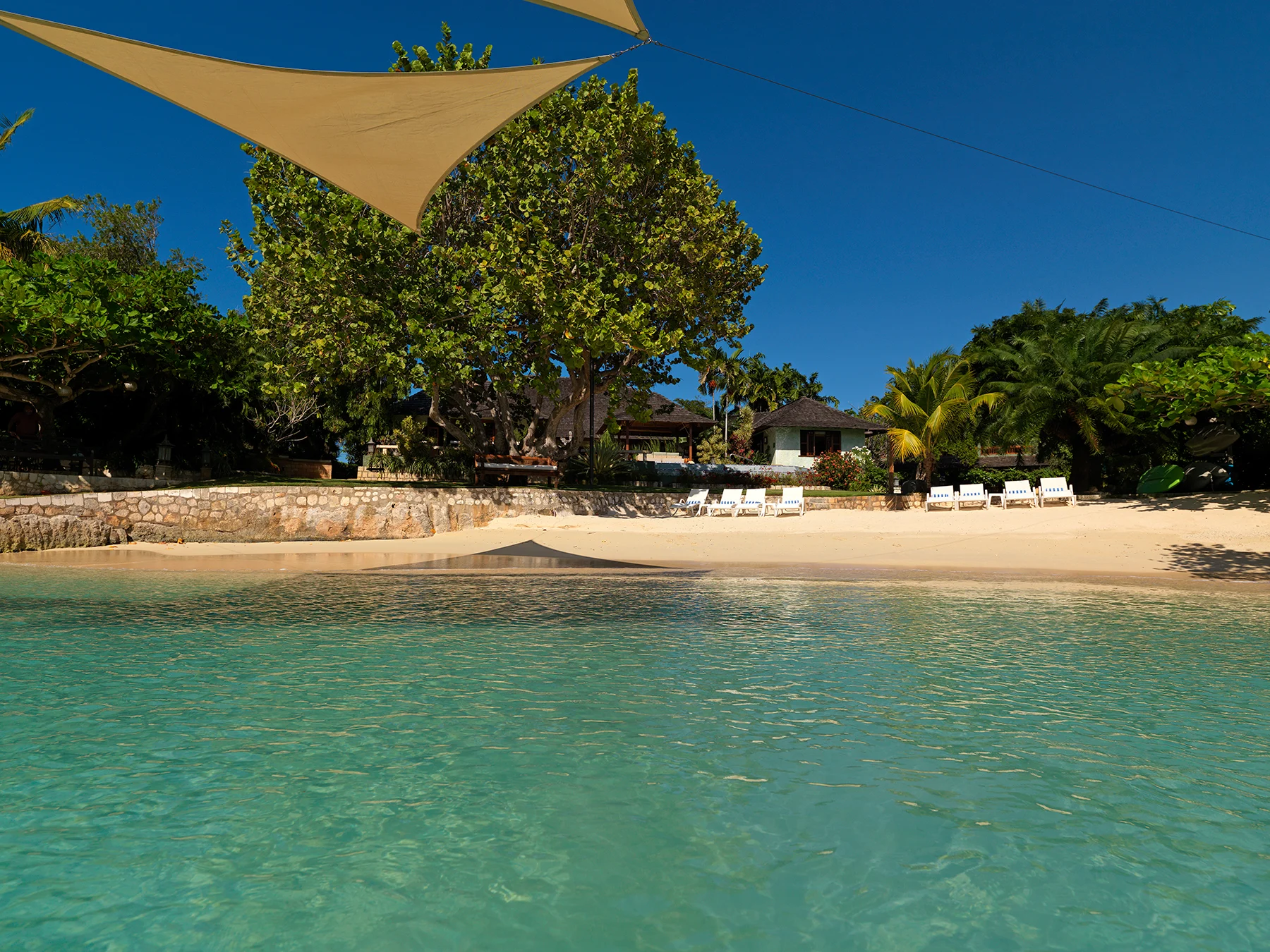 Crystal clear water at Amanoka’s private beach