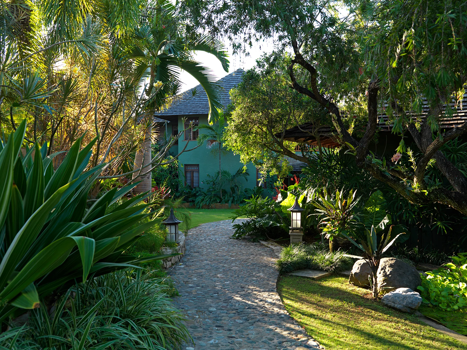 Garden path leading to the villa