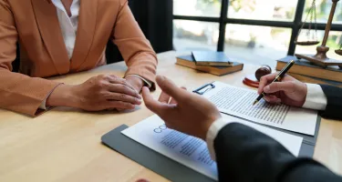 lawyer consulting client