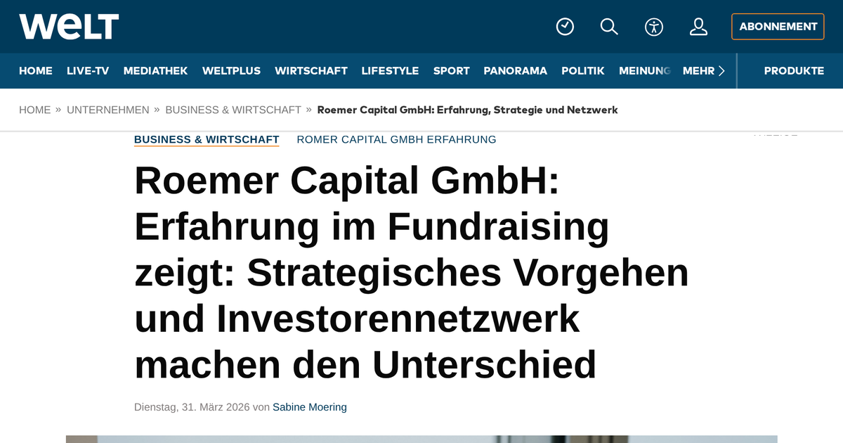 WELT: Why Many Promising Startups Fail Due to Lack of Capital