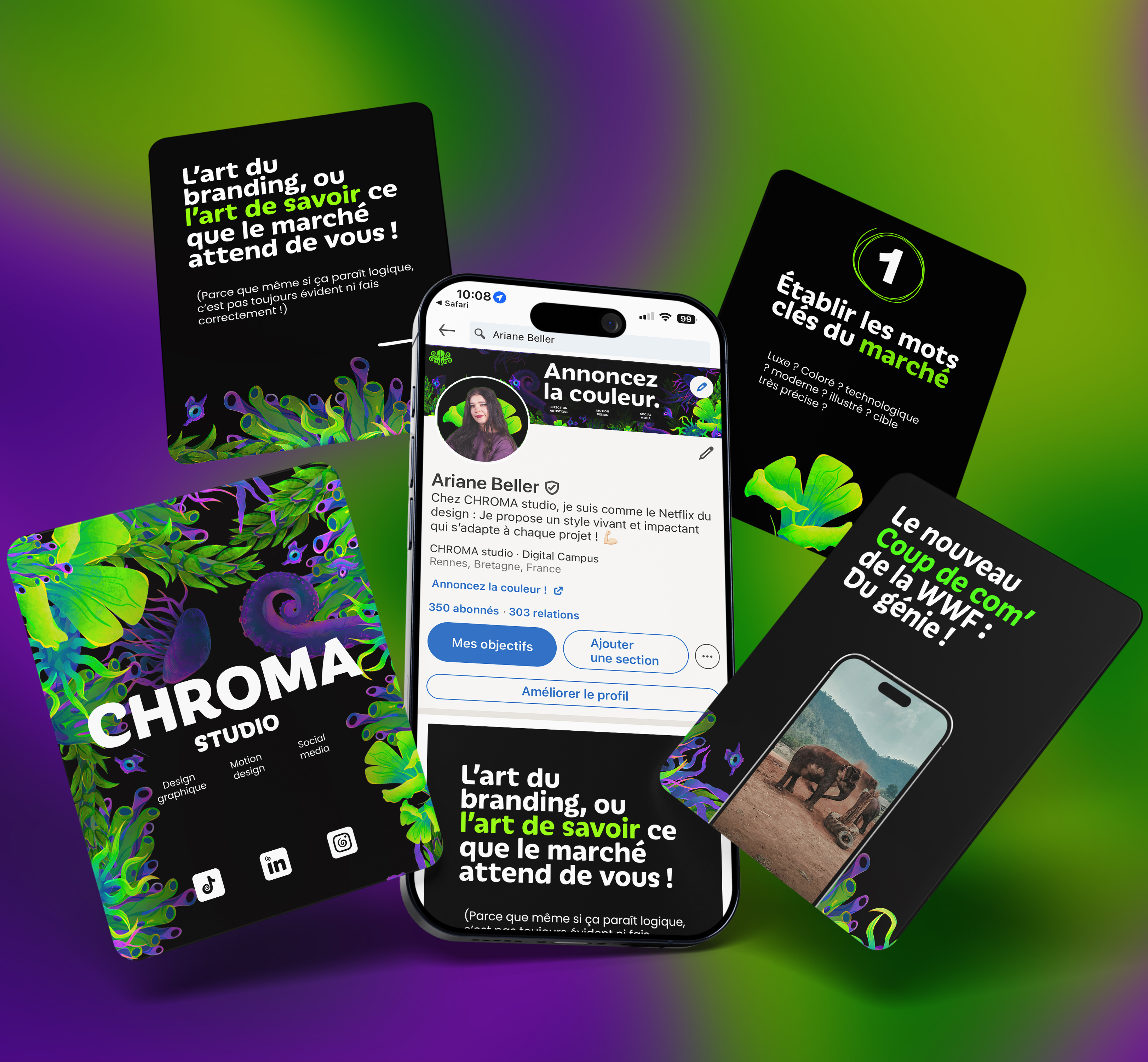 Mockup d'un assets de templates Social Media pour Chroma Studio.
