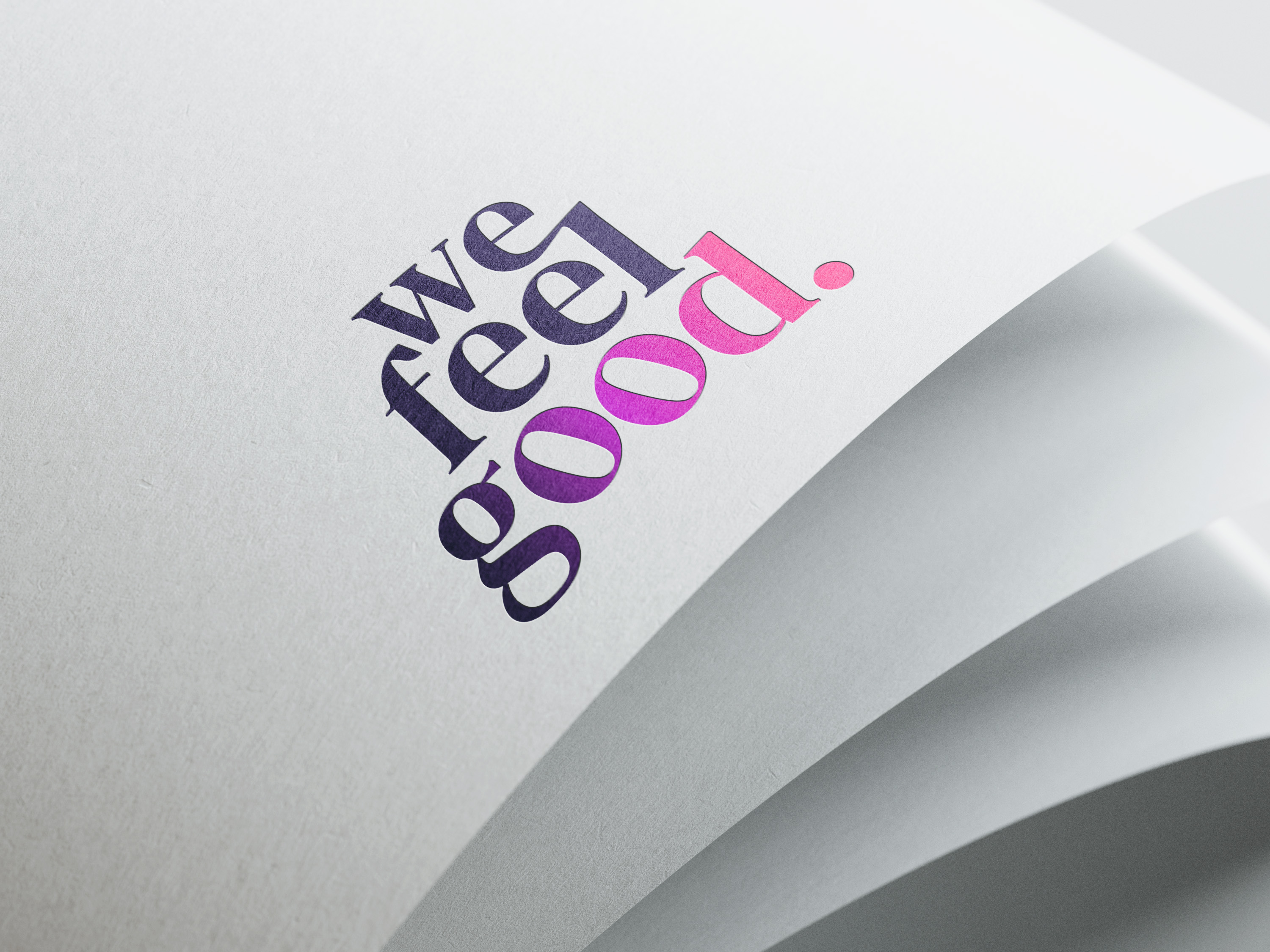 Logo We Feel Good sur papier.
