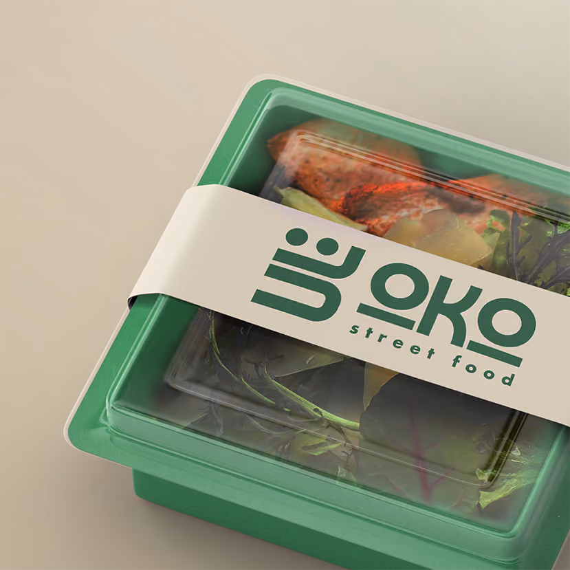 Visuel d'un packaging alimentaire pour Oko.