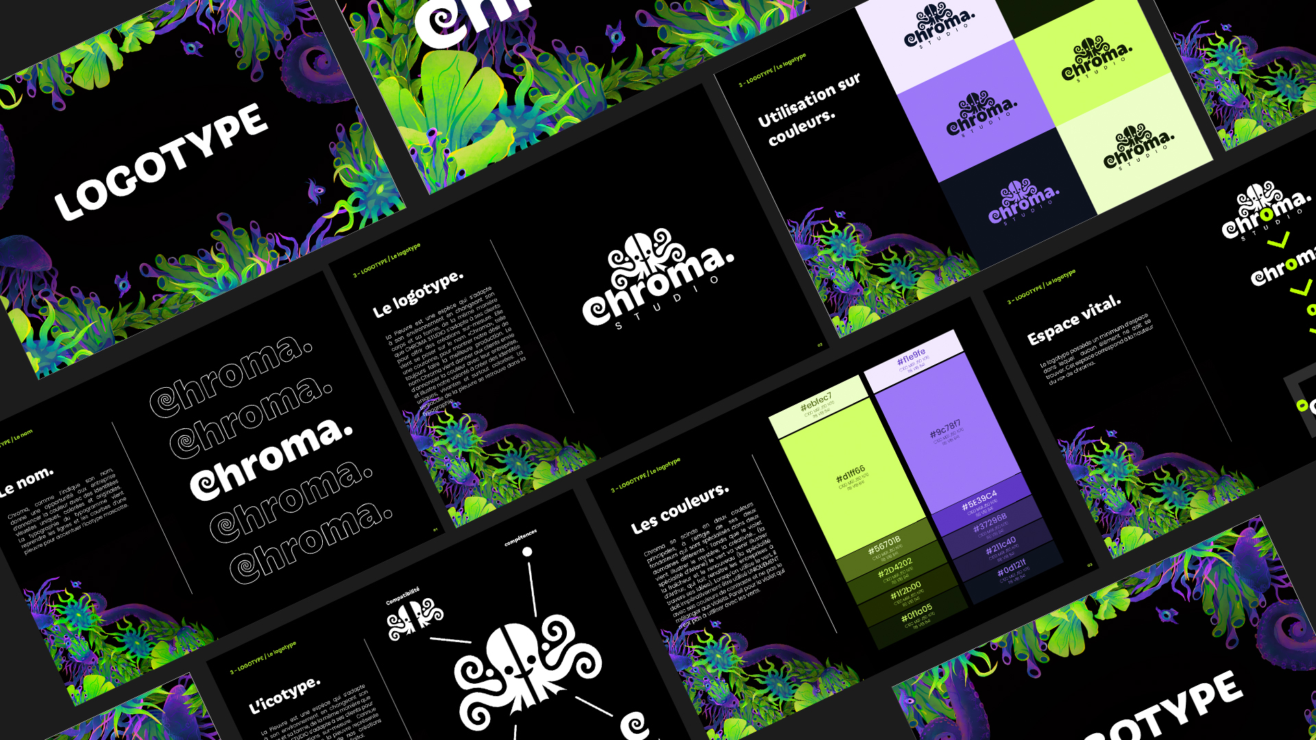 Visuel affichant la charte graphique Chroma Studio.