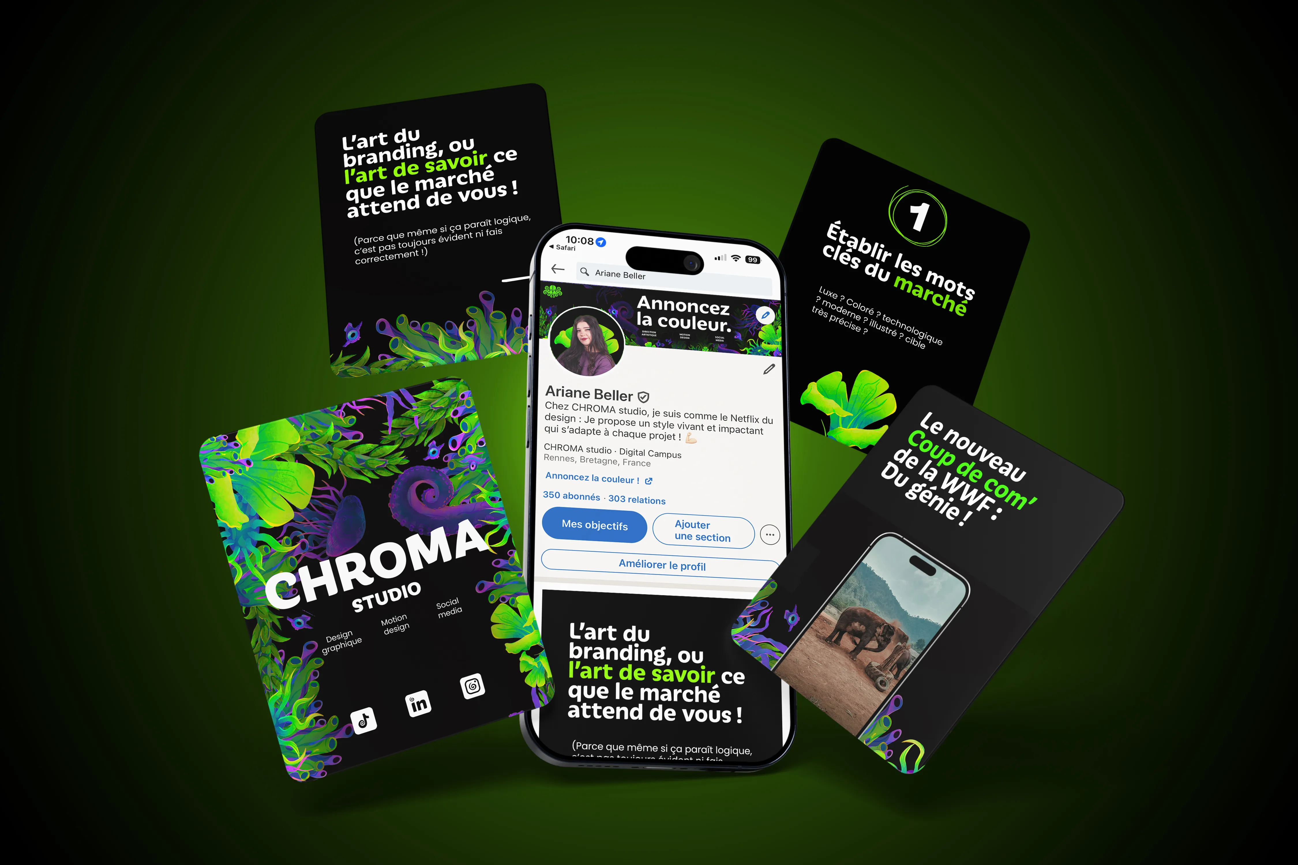 Visuel des templates de réseaux sociaux Chroma Studio.