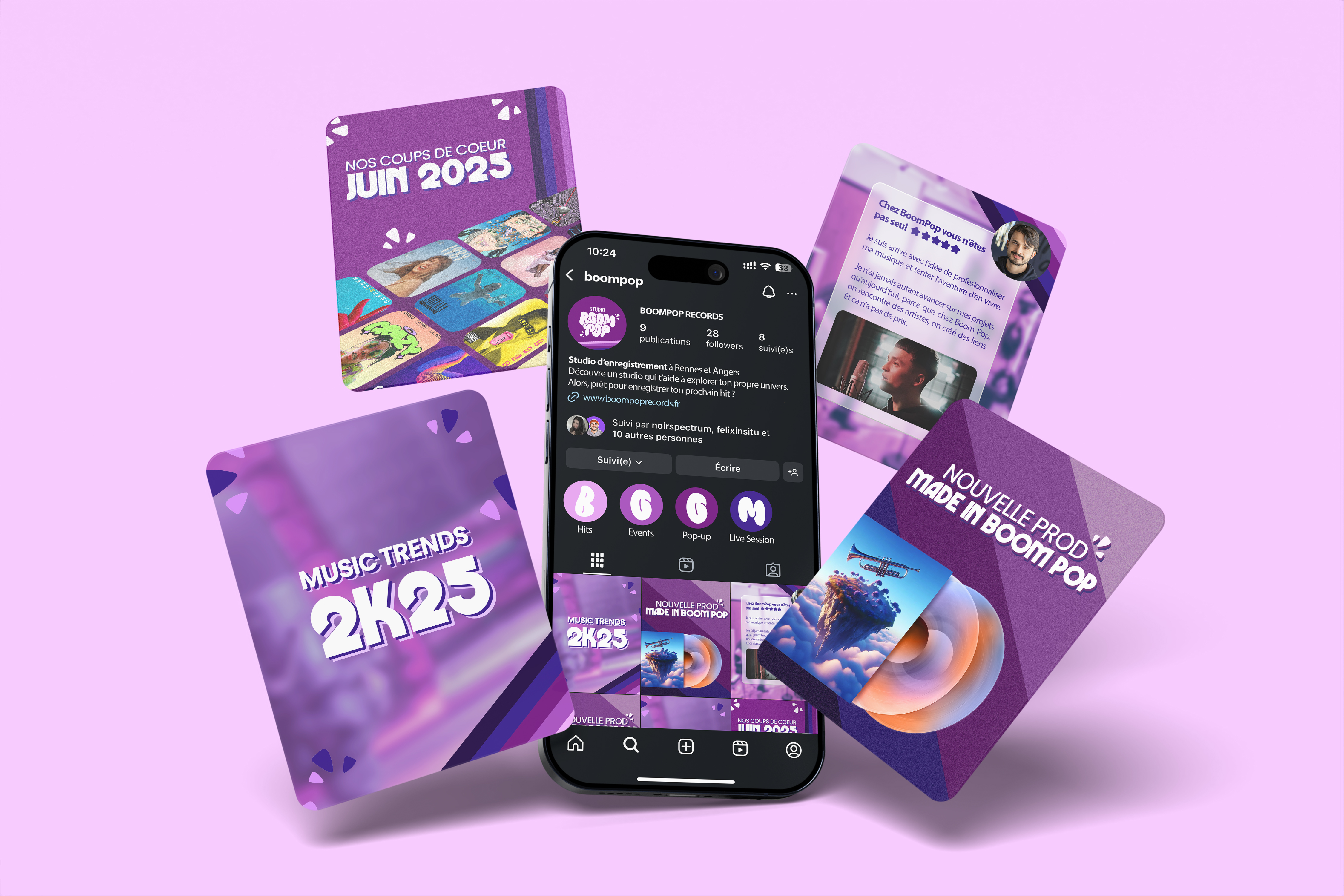 Mockup de posts Instagram Boom Pop.