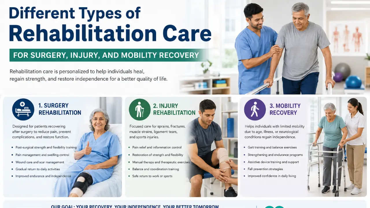 Different Types of Rehabilitation Care for Surgery, Injury, and Mobility Recovery