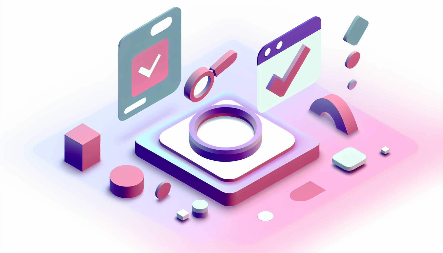 Isometric illustration of visual bug reporting vs text descriptions with abstract bug and screenshot elements.