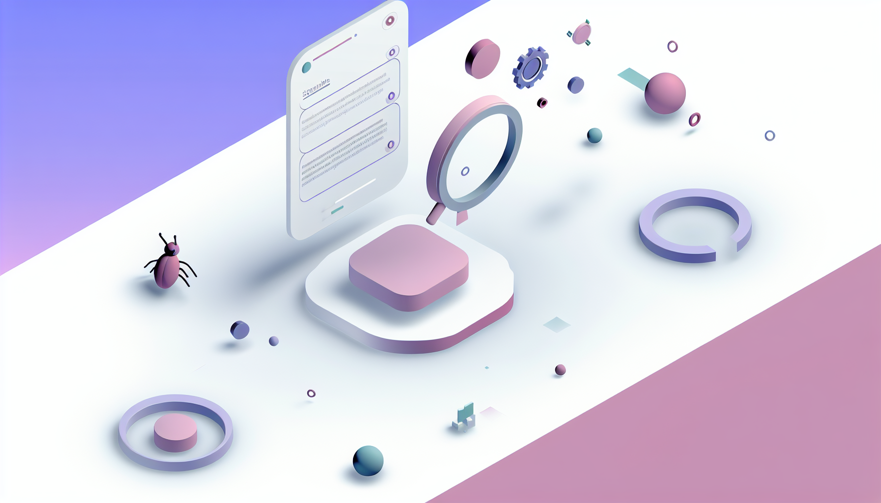 Abstract illustration representing console log bug reporting best practices, using Gleap brand colors.