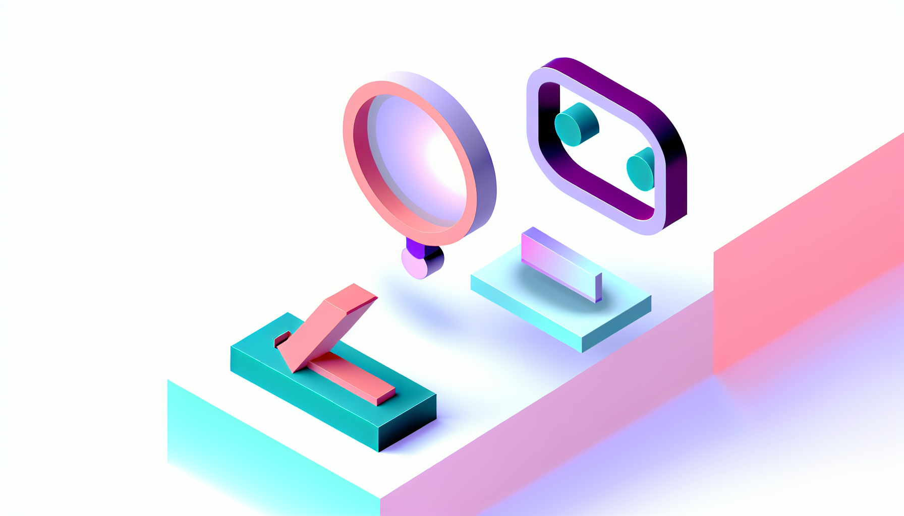 Visual bug reporting tool illustration with abstract geometric magnifying glass and screenshot elements.