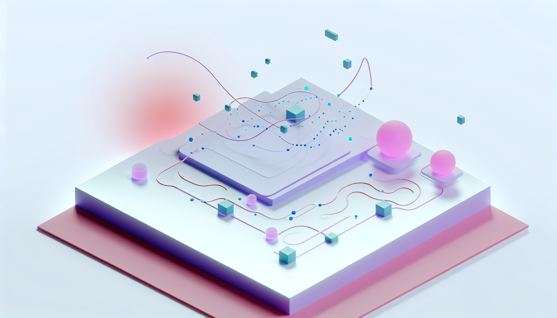 AI copilot trends illustration with abstract neural nodes.