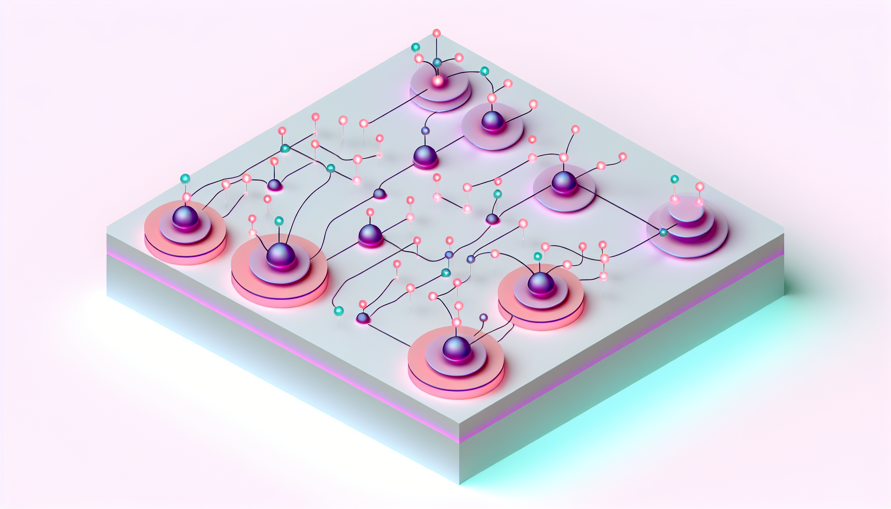 Abstract illustration of AI-driven feature adoption in SaaS using connected nodes and lines.