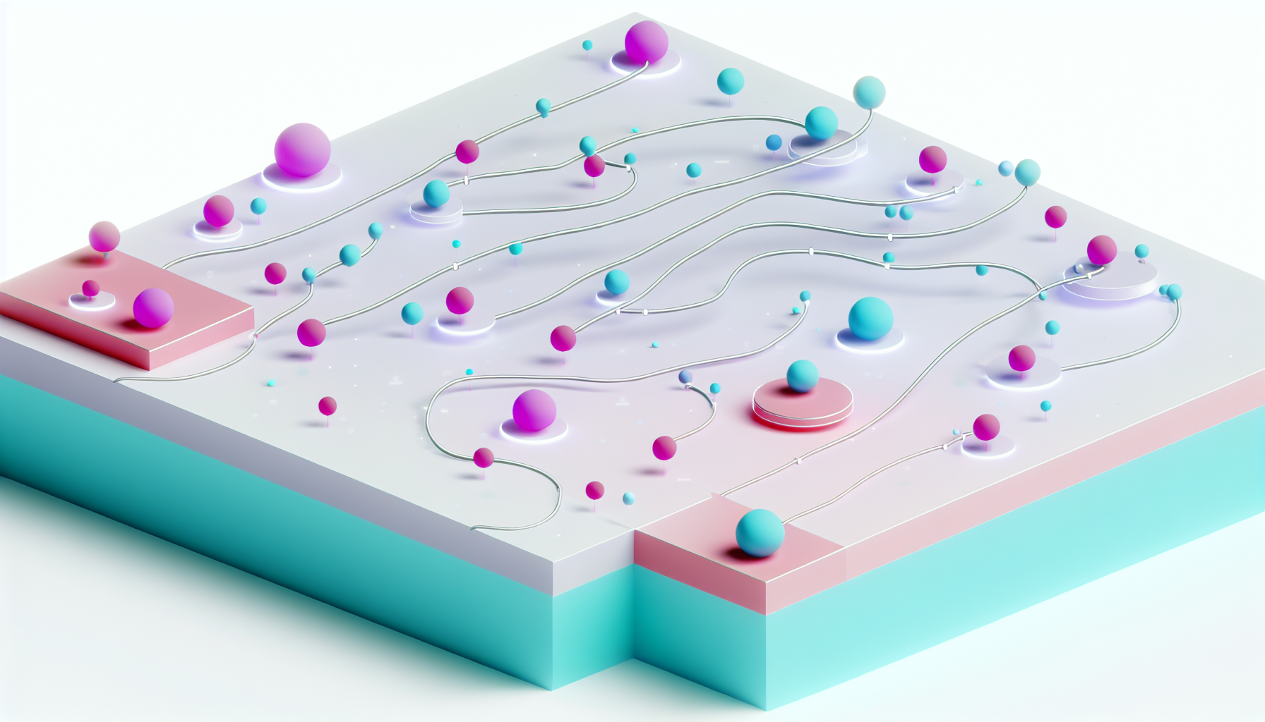 AI support agent concept with abstract geometric shapes.