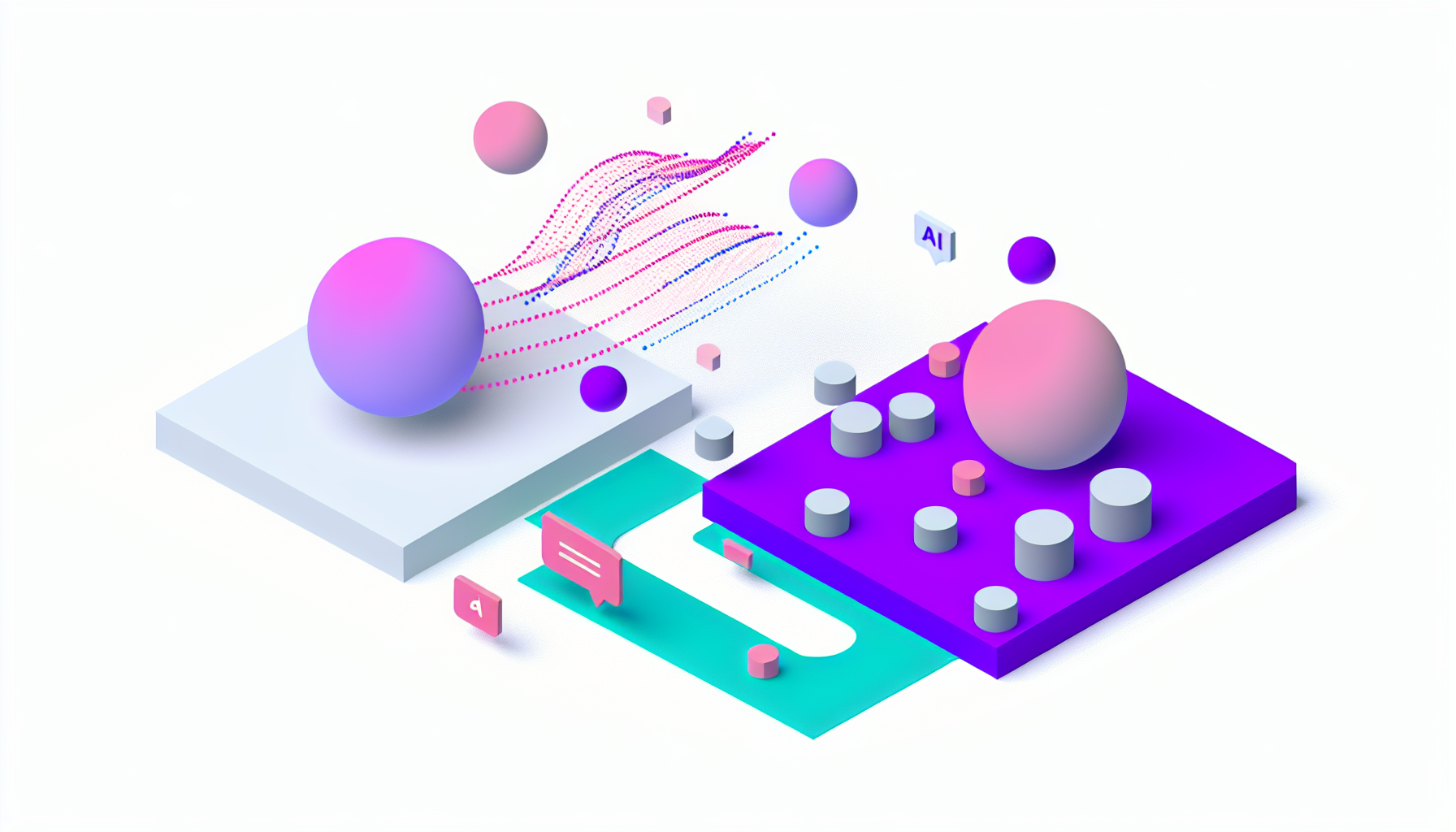 AI-powered customer feedback analysis abstract illustration.