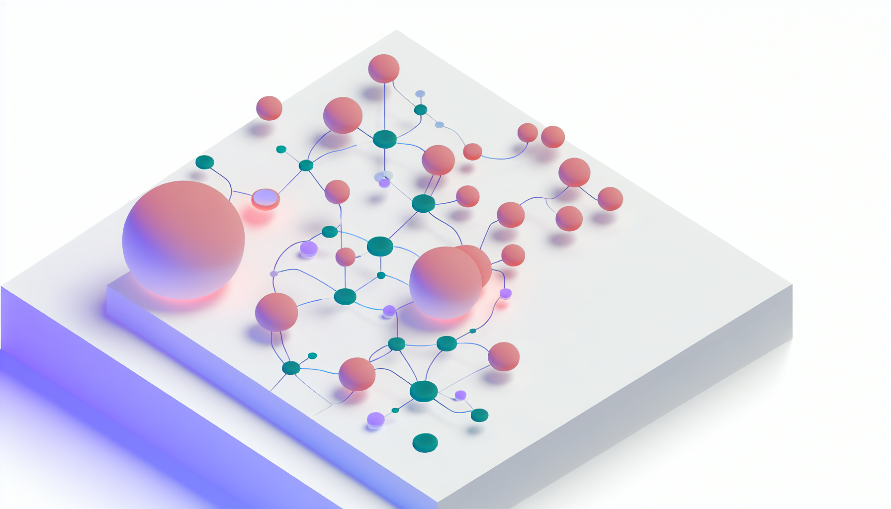 AI customer support chatbot illustration with abstract neural nodes.