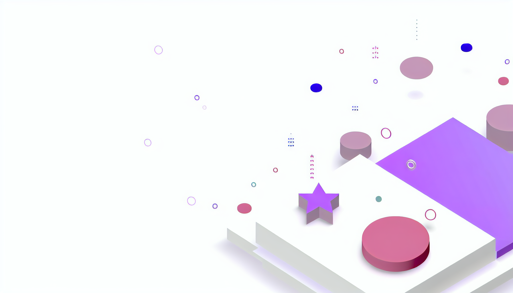 AI-driven feedback tools illustration with abstract stars and dots.