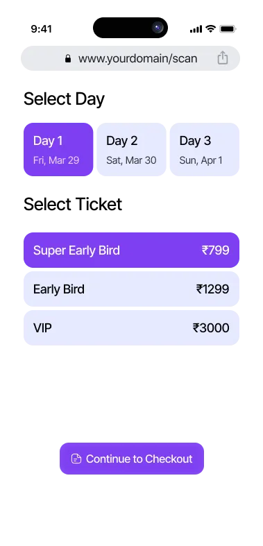ticket screen