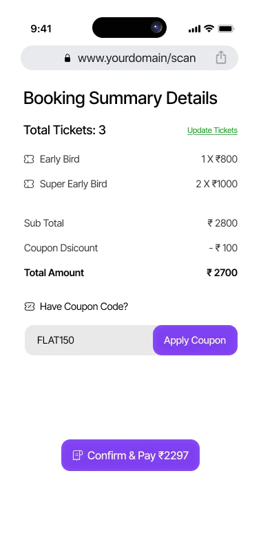 checkout screen