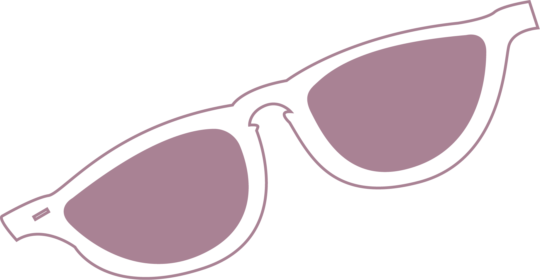 Stylized pink and white line drawing of two sunglasses