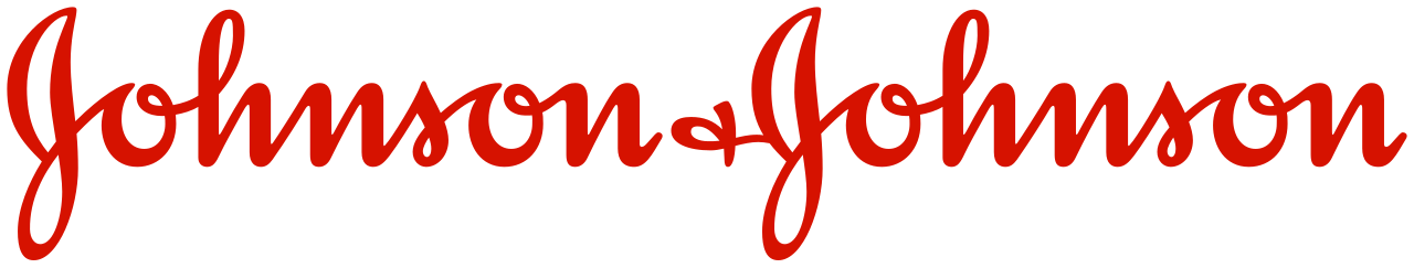 Johnson & Johnson logo in red cursive script